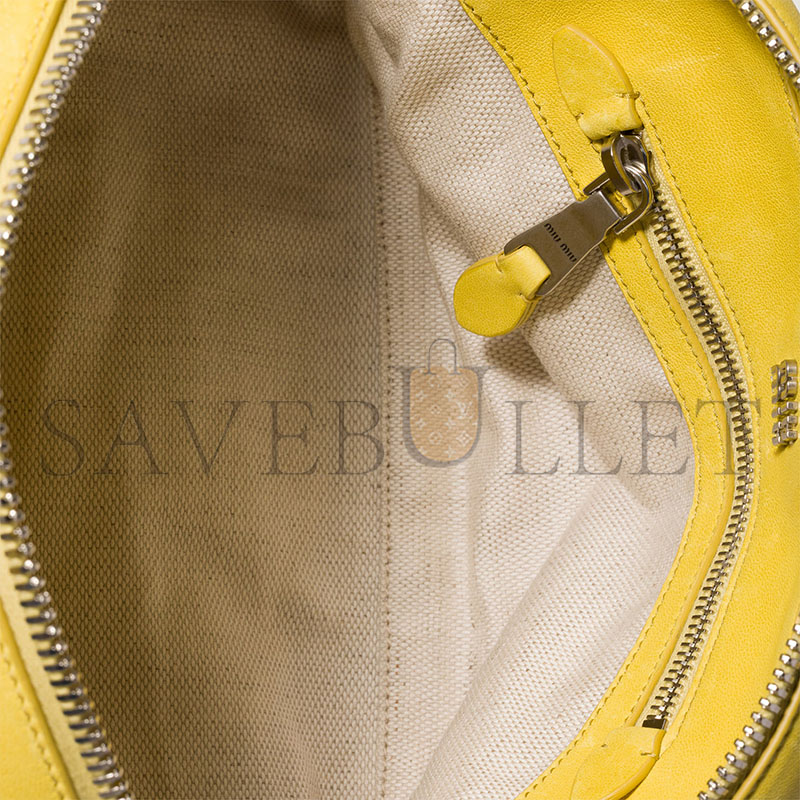 MIU MIU VIVANT NAPPA SOFT LEATHER HANDBAG 5BB200 (28*17*9.5cm)